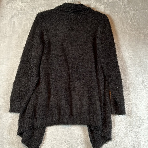 GILI fuzzy Soft black Open Front Cardigan sweater size XL - Picture 3 of 6